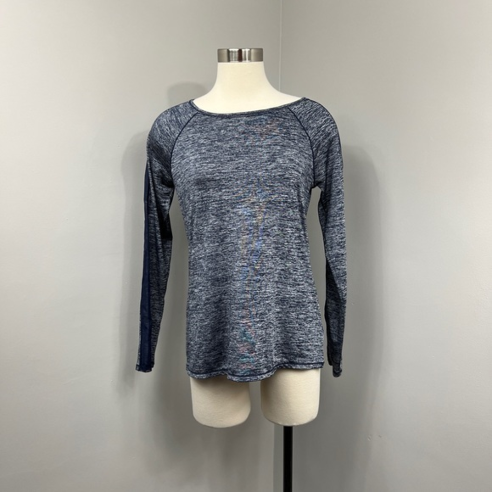 Athleta Navy Mesh‎ Long Sleeve